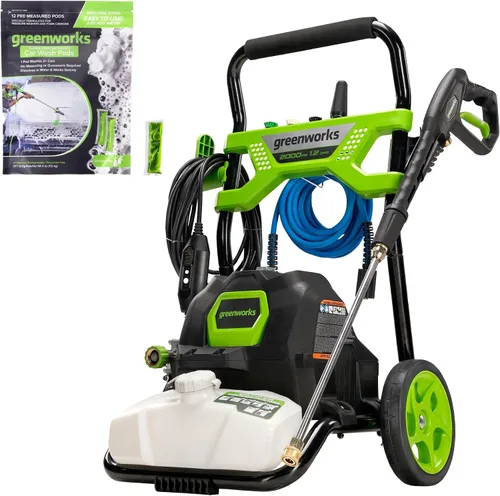 Vista 17 de Greenworks 2000 PSI 1.2 GPM Lavadora a presión (marco abierto GPW2003) GPW2003