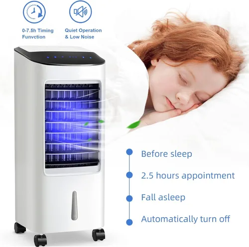Vista 3 de ARLIME Enfriador de aire evaporativo, ventilador de aire acondicionado portátil 3 en 1 y humidificador, 3 velocidades de viento, 3 modos, pantalla