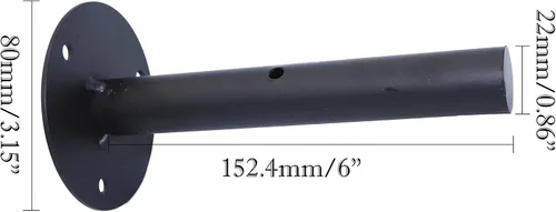 Vista 2 de FGen Soporte de pared de hierro forjado de 4 piezas, soporte redondo de 6 pulgadas para estantería (negro)