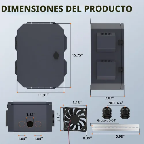 Vista 2 de Joinfworld - Caja eléctrica para exteriores (15.7 x 11.8 x 7.9 pulgadas)