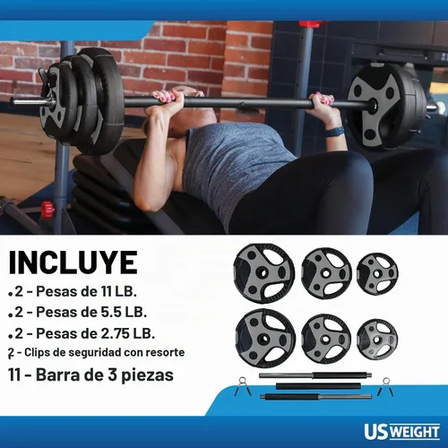 Vista 3 de Juego de pesas de peso de 43 libras de peso de EE.UU. perfecto para uso en gimnasio en casa