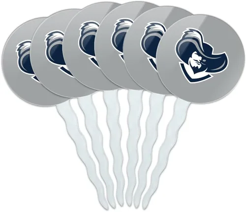 Vista 180 de Abilene Christian - Juego de 6 palillos para cupcakes con logotipo secundario