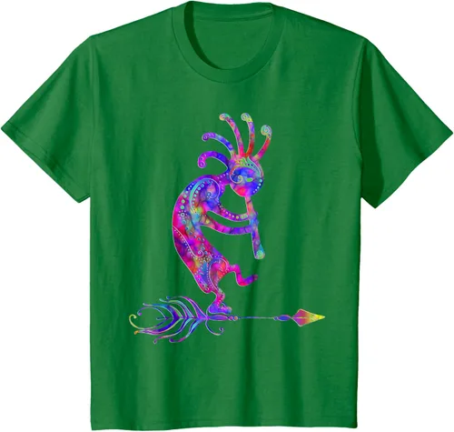 Vista 50 de Native American Kokopelli With Feather 2 - Camiseta Fan Fun, Negro, S