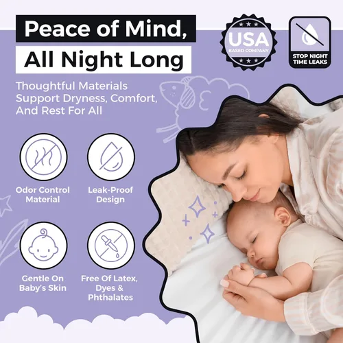 Vista 6 de Almohadillas elevadoras de pañales durante la noche – Insertos adhesivos para pañales para niños y niñas – Forros nocturnos para tamaños 4 – 6