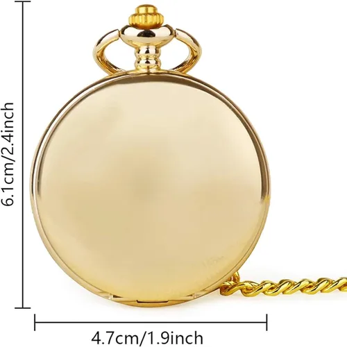 Vista 2 de alladaga Juego de 2 relojes de bolsillo clásicos con cadena para hombre y mujer