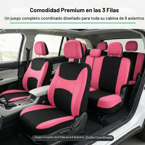 Vista 9 de FH Group FB030217 - Juego de fundas de asiento de tela ligera y transpirable, compatible con bolsa de aire y divisiones. Se adapta a la mayoría