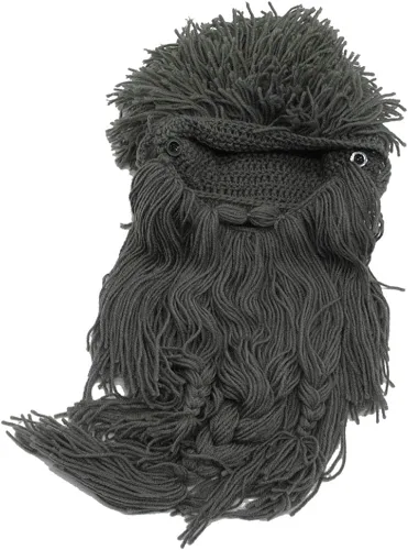 Vista 5 de Creative Barbarian Knit Beard Hat Funny Knit Hat Wig Beanie Hat Beard Facemask