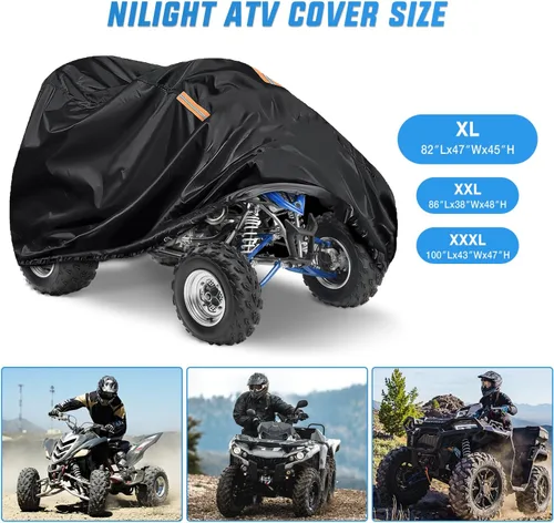 Vista 2 de Nilight Funda para ATV Impermeable Material 420D Ripstop Resistente 4 ruedas Funda para Quad Todo Tiempo Protección UV para Kawasaki Yamaha Polaris