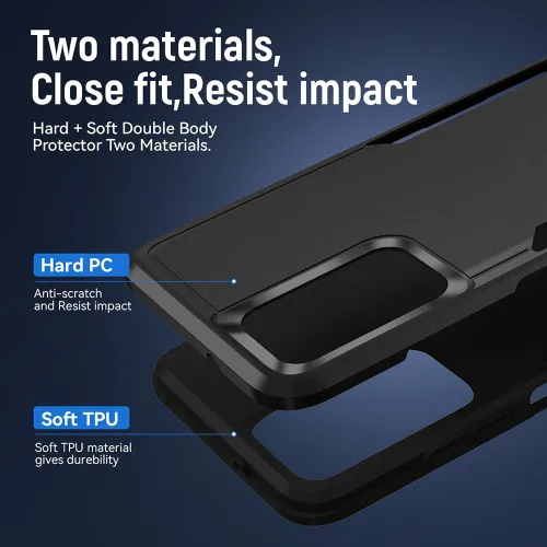 Vista 4 de Yiakeng Funda para Samsung Galaxy A03S, Galaxy A03S con protector de pantalla HD [prueba de caídas de grado militar], funda protectora de doble capa