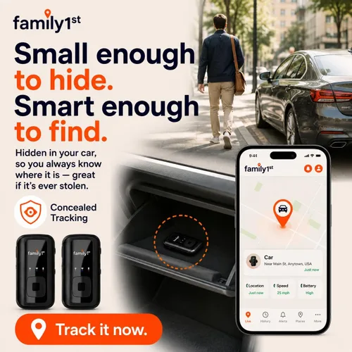 Vista 6 de Family1st Paquete compacto de rastreador GPS para vehículos, activos de automóviles y niños, seguimiento en tiempo real con aplicación, dispositivo