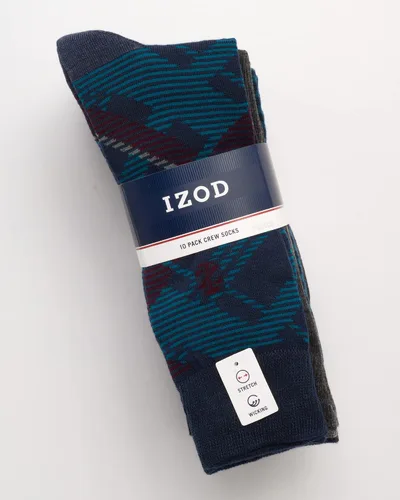 Vista 2 de IZOD Calcetines de vestir para hombre, calcetines ligeros y cómodos (paquete de 10)