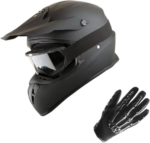 Vista 16 de 1Storm - Casco de motocross para adultos BMX MX ATV Dirt Bike Downhill Mountain Bike estilo Monster Shark Racing HKY_SC09S Negro tiburón