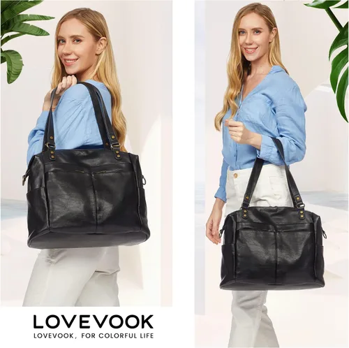 Vista 3 de LOVEVOOK Monederos grandes para mujer, regalo para el día de la madre, bolso de diseñador para mujer, bolso hobo para mujer, bolso espacioso