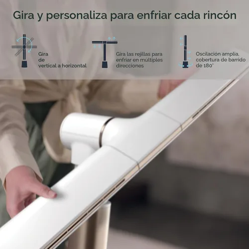 Vista 9 de Shark Ventilador TurboBlade XL: ventilador de torre sin aspas ultra personalizable, pivota, gira, oscila 180°, circula e impulsa el aire hasta 80