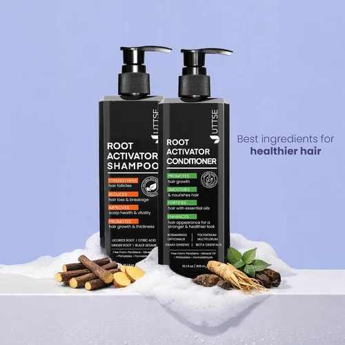 Vista 7 de Acondicionador activador de raíces para hombres: tratamiento reparador profundo para el crecimiento y engrosamiento del cabello