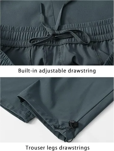 Vista 4 de TBMPOY Men's Hiking Pants Quick Dry Lightweight Stretch Wind Outdoor Causal Cargo Work Pants with 5 Pockets