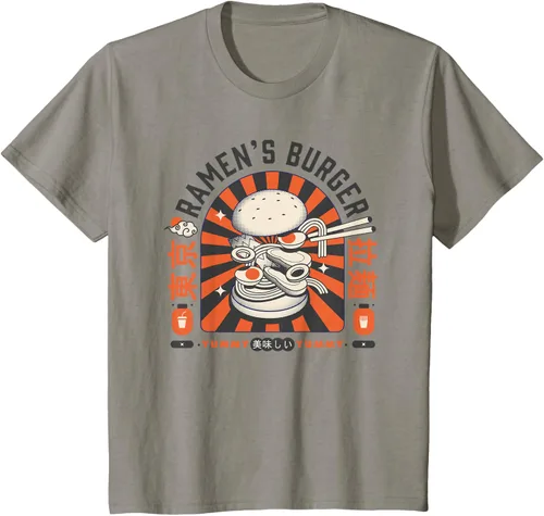 Vista 11 de Ramen's Burger Japan Art Anime Ramen Japon Pop Style Vintage Camiseta, gris, S Gris Oscuro