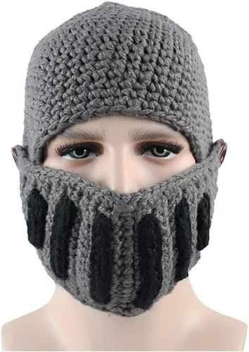 Vista 3 de Creative Barbarian Knit Beard Hat Funny Knit Hat Wig Beanie Hat Beard Facemask