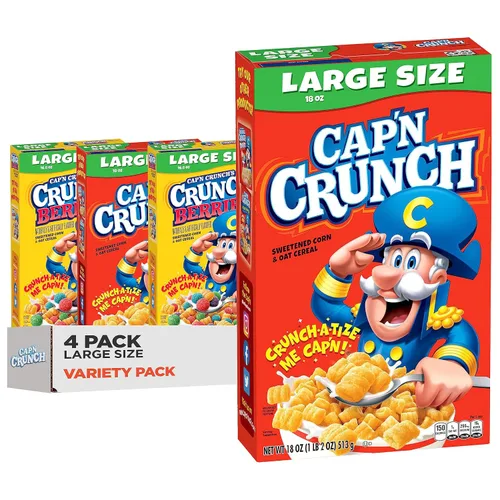 Vista 11 de Cap'n Crunch Cereales, paquete variado de 3 sabores, cajas de tamaño grande, (paquete de 4)