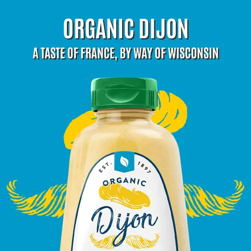 Vista 3 de Koops' Mostaza Dijon orgánica – Condimento Dijon, sin gluten, kosher, sin OMG, salsa de mostaza orgánica certificada por USDA, fabricado