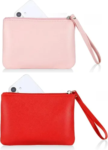 Vista 28 de Paquete de 2 pequeñas bolsas de maquillaje con cremallera para bolso, lápiz labial, organizador de maquillaje de viaje para mujeres, productos Negro