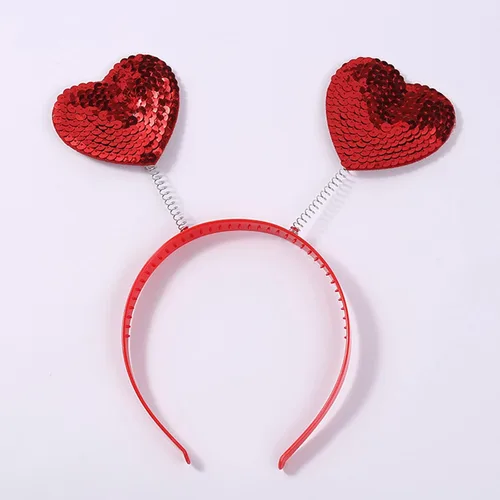 Vista 6 de 2 diademas de corazón para el día de San Valentín, diadema de amor, diadema de corazón rojo, bandas para el cabello para mujer, Navidad, cosplay