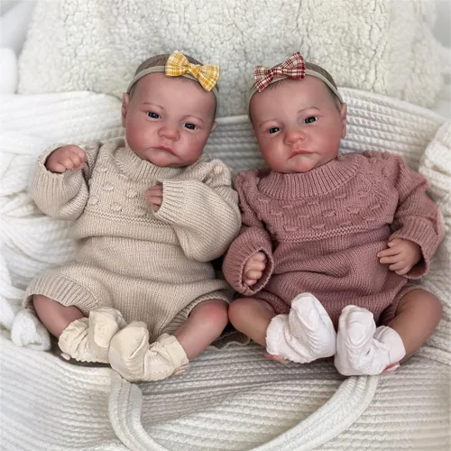 Vista 7 de iCradle Muñeca de bebé realista Reborn de 19 pulgadas, 18.9 in, cuerpo suave, muñeca recién nacida, hecha a mano, juguete para niños pequeños a