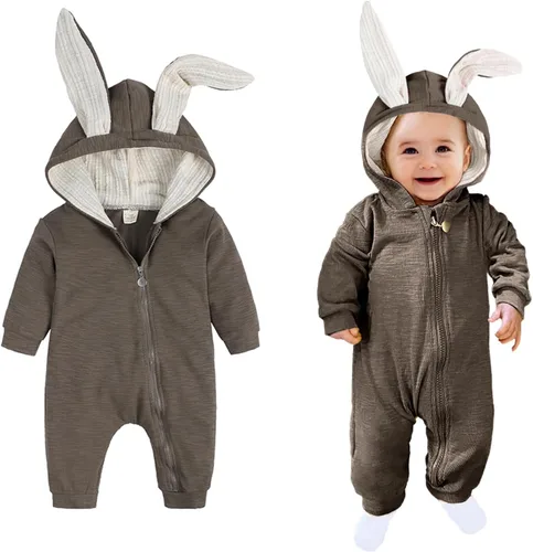 Vista 15 de AGQT Baby Bunny Costume Infant Girl Boy Easter Halloween Outfit Size 0-24M 7108a# Blanco -1pcs