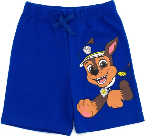 Vista 5 de Paw Patrol Chase Skye Rubble Marshall - Conjunto de camiseta y pantalones cortos de ciclismo de rizo francés para niños pequeños y grandes