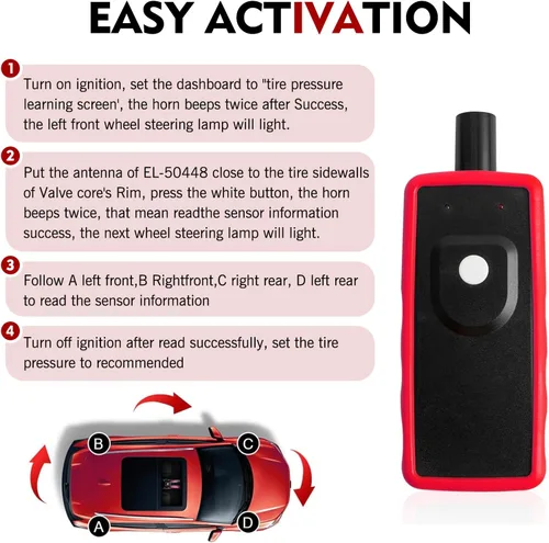 Vista 4 de Herramienta de Recuperación TPMS, Herramienta de Activación del Sensor de Presión de Neumáticos, EL-50449 TPMS Compatible con Ford/Lincoln/Mercury
