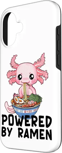 Vista 2 de iPhone 16 Kawaii Axolotl Powered by Ramen Anime Exotic Pet Girls Teens Case