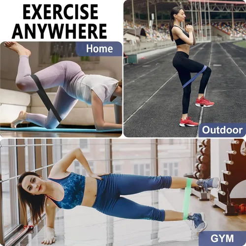 Vista 5 de Bandas de resistencia para entrenamiento, bandas de ejercicio de látex, bandas elásticas para ejercicio con guía de entrenamiento y bolsa