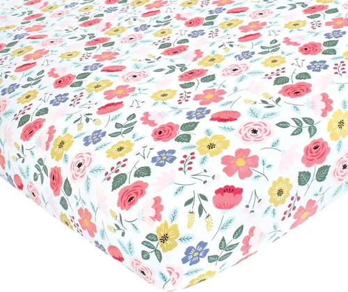Vista 38 de Hudson Baby Sábana bajera ajustable unisex de algodón para cuna, avión, talla única