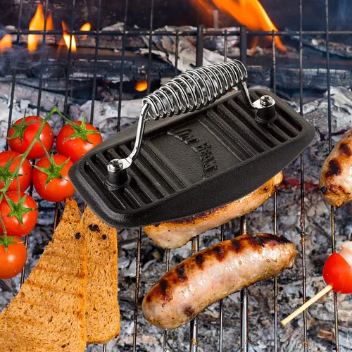 Vista 8 de Jim Beam Prensa de hierro JB0177 para carne a la parrilla Accesorios para parrilla, negro