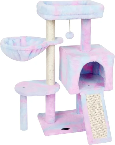 Vista 8 de FISH&NAP Lindo Árbol para Gatos Gatito Torre para Gatos para Gatos de Interior Condominio Postes Rascadores de Sisal con Plataforma de Salto Muebles