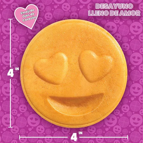 Vista 2 de Mini waflera de ojos de corazón Emoji, panqueques de cara sonriente de tamaño personal de 4 pulgadas