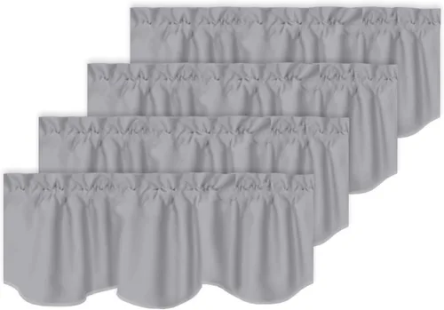 Vista 10 de Turquoize - Cenefa opaca para ventanas de cocina/baño/sala de estar/dormitorio con aislamiento térmico, cenefa festoneada con bolsillo para Aqua