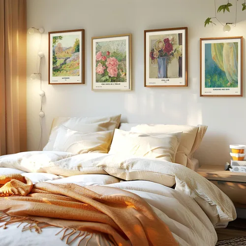 Vista 2 de QIAOMICS Arte floral para pared, pósteres florales vintage para estética de habitación, paquete de 6 impresiones botánicas sin marco de 8 x 10
