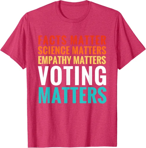 Vista 25 de Facts Matter Science Matters Voting Matters - Camiseta demócrata liberal, Negro, S