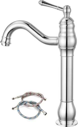 Vista 13 de gotonovo Grifo para lavabo de recipiente, boquilla giratoria 360°, grifo de baño de una sola manija, alto, 1 agujero, lavabo de granja, grifo