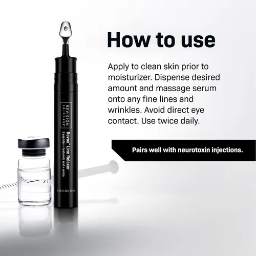 Vista 4 de Revision Skincare Revox™ Line Relaxer, un suero avanzado y dirigido para mejorar la apariencia de líneas y arrugas debajo de los ojos con ácido