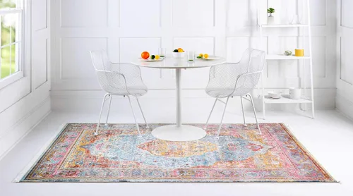 Vista 3 de Unique Loom Baracoa Collection - Alfombra Miramar (2' 2" x 3' 1", Celeste/Azul)