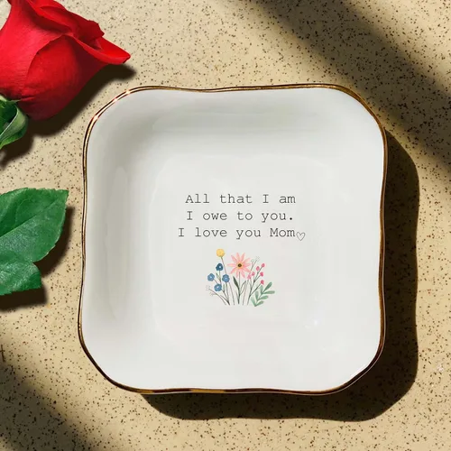 Vista 2 de Plato de cerámica para joyería, regalo de boda para la madre de la novia, regalo de despedida de soltera, regalos para mamá de novia, regalo