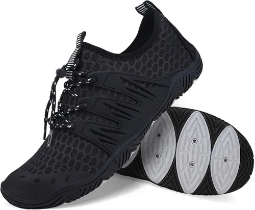 Vista 4 de MAYZERO Zapatos de agua para hombres y mujeres, zapatos de surf, playa, piscina, zapatos de punta ancha, senderismo, zapatos de agua, zapatillas