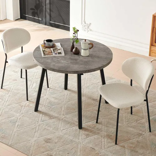 Vista 21 de Homedot Juego de 2 sillas de comedor tapizadas negras, modernas sillas de cocina de mediados de siglo tapizadas con cojín acolchado para comedor