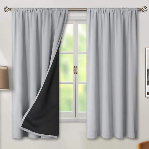 Vista 70 de BGment - Cortinas opacas para sala de estar de 63 pulgadas de largo, juego de 2 paneles, cortinas para oscurecer toda la habitación, cortinas