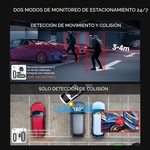 Vista 12 de Neideso Cámara de tablero de visión de 360° de 4 canales frontal y trasera, cámara de tablero 3K para coche