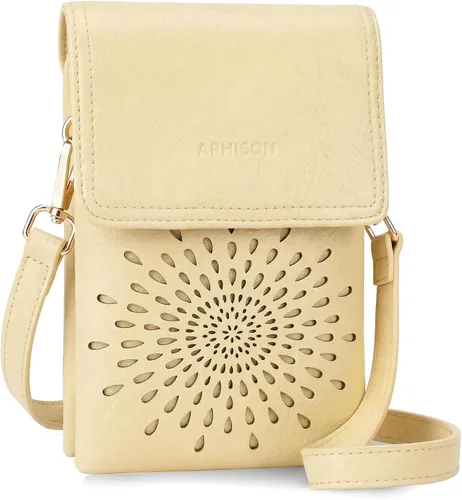 Vista 7 de APHISON Bolsos cruzados pequeños para mujer, a la moda, cartera de cuero para teléfono, monederos para tarjetas, ranuras para tarjetas con correa