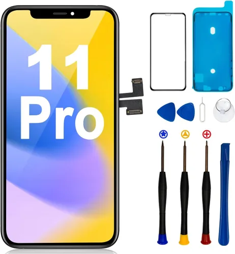 Vista 14 de para iPhone 11 PRO Reemplazo de pantalla OLED de 5.8" (A2160, A2217, A2215), con reparación True Tone, Face ID, Kit de reparación de pantalla 3D