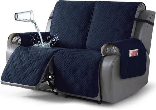 Vista 62 de TAOCOCO Fundas para Sillón de Dos Plazas Reclinable 100% Impermeables, Fundas Divididas para Loveseat Reclinable, Funda Antideslizante para Sofá